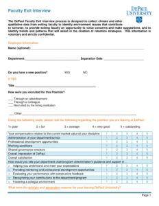 exit interview survey template exit interview questionnaire template word