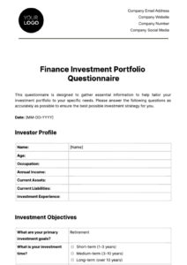 finance investment portfolio questionnaire template  edit online  download example  template accredited investor questionnaire template