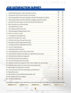 free 6 job satisfaction survey examples  pdf word  examples for employee satisfaction survey job satisfaction questionnaire template
