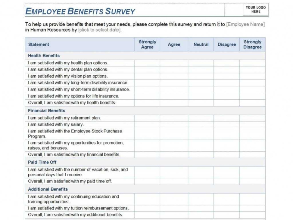 free employee benefits survey template  employee benefits survey pertaining to employee satisfaction job satisfaction questionnaire template example