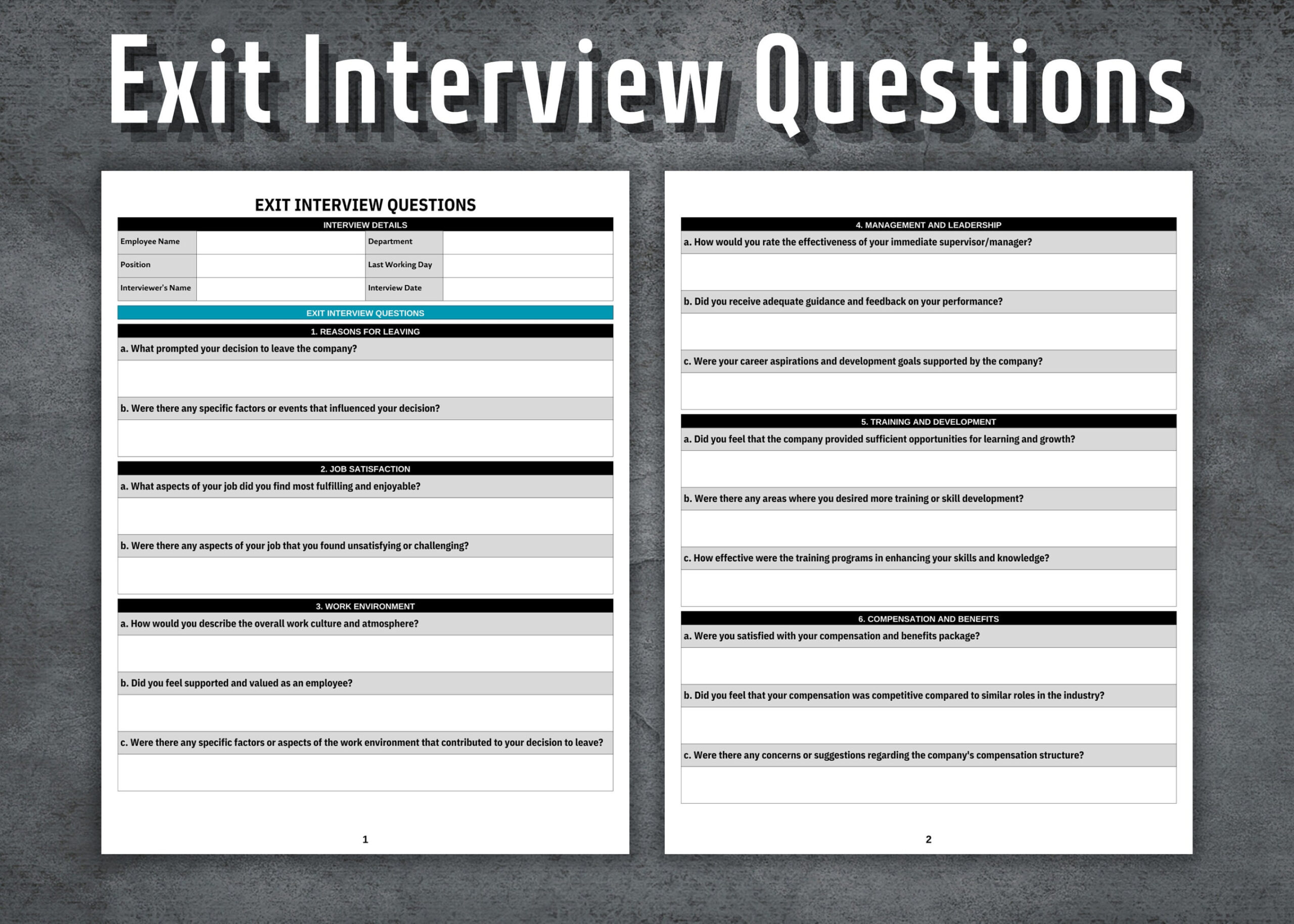 free exit interview questions template printable employee exit feedback form hr templates human exit interview questionnaire template excel