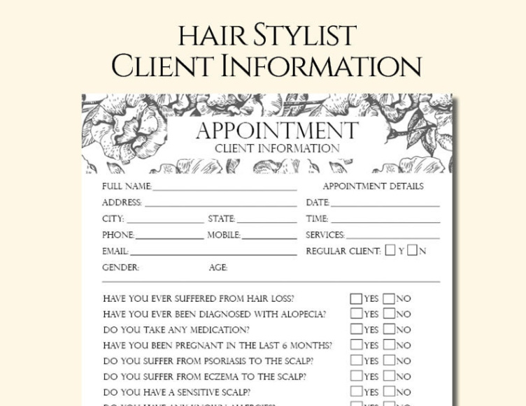 free hair salon client information sheet template salon business cards  vrogue personal stylist questionnaire template doc