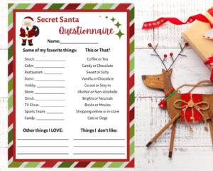 free pin on products secret santa questionnaire template example