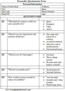 printable 12 sample questionnaires ideas  questionnaire helping people candidate personal stylist questionnaire template doc