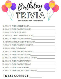 printable birthday party trivia game conversation starter party starter questions easy instant office birthday questionnaire template pdf