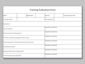 printable course evaluation form template training feedback questionnaire template word