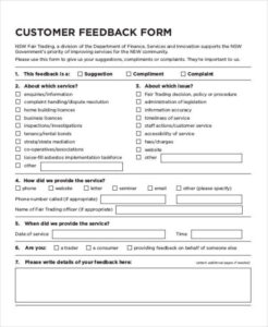 printable customer feedback form templates  13 free xlsx docs  pdf sam vending machine survey questionnaire template example