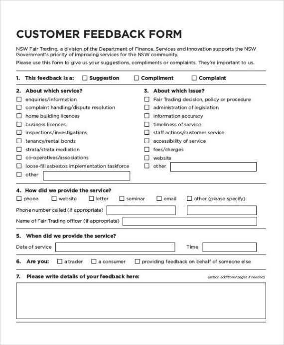printable customer feedback form templates  13 free xlsx docs  pdf sam vending machine survey questionnaire template example