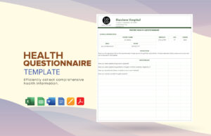 printable editable questionnaire templates in word to download occupational health questionnaire template doc