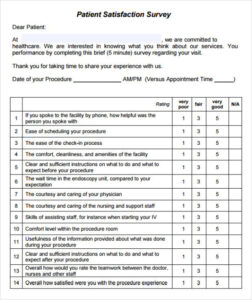 printable free 10 sample patient satisfaction survey templates in pdf new patient questionnaire template excel