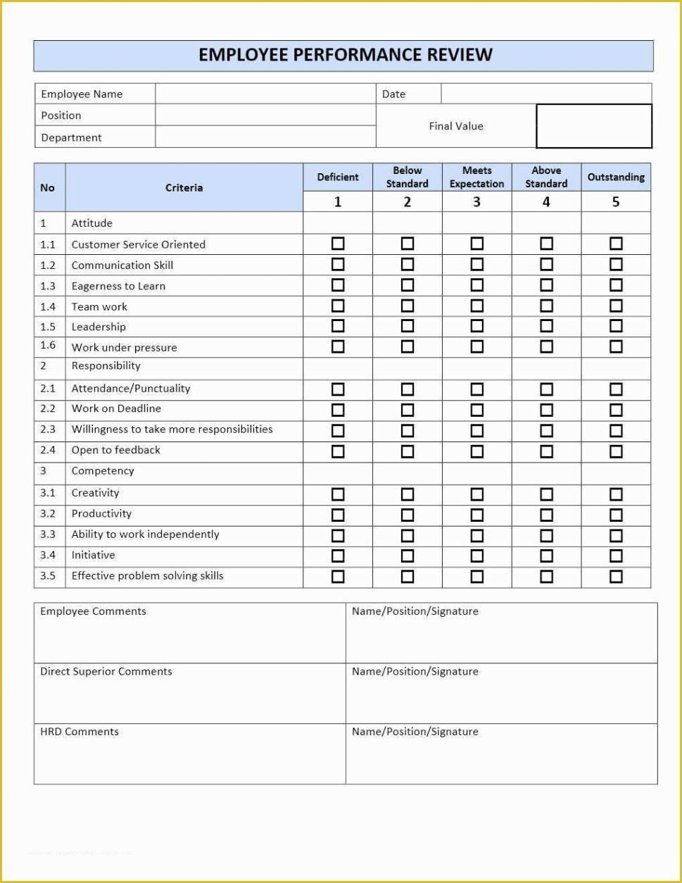printable free performance evaluation templates of employee performance review form  heritagechristiancollege job evaluation questionnaire template excel