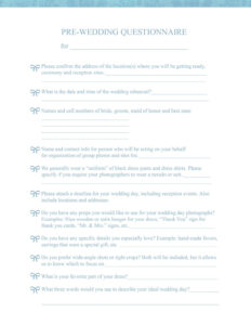 printable free wedding photography questionnaire template bridal party questionnaire template