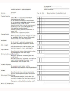printable vendor security questionnaire template  prntblconcejomunicipaldechinugovco vendor survey questionnaire template pdf