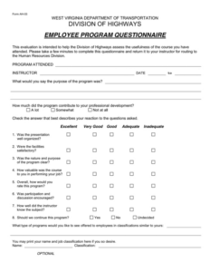sample employee evaluation form templates job evaluation questionnaire template sample