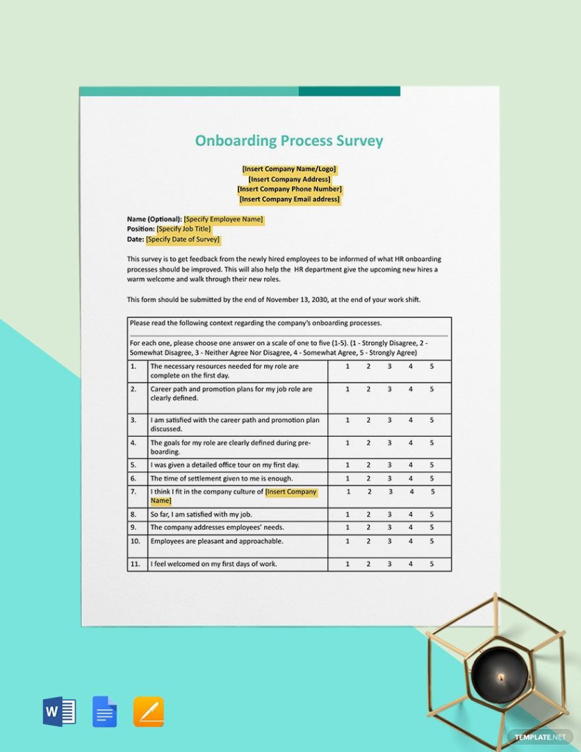 sample employee onboarding survey template in word pages google docs  download  template vendor onboarding questionnaire template sample