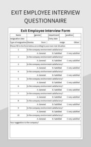 sample exit employee interview questionnaire excel template and google sheets file for free download exit interview questionnaire template example