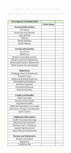 sample free 2024 taxes templates for google sheets and microsoft excel  slidesdocs tax preparer client questionnaire template sample
