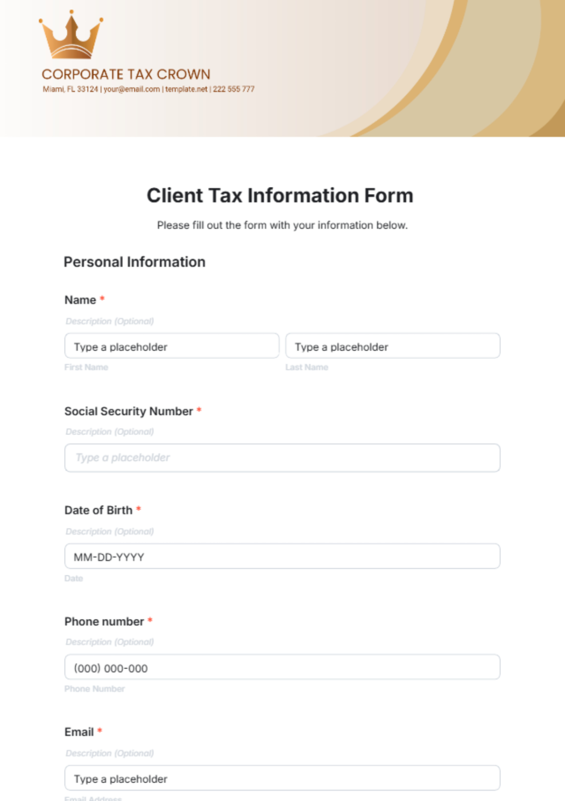 sample free printable client information form template to edit online tax preparer client questionnaire template sample