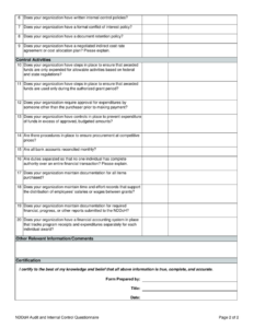 sample north dakota audit  internal control questionnaire  fill out sign online and download pdf internal control questionnaire template sample