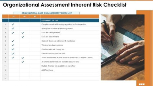 sample organizational assessment inherent risk checklist powerpoint templates inherent risk questionnaire template doc