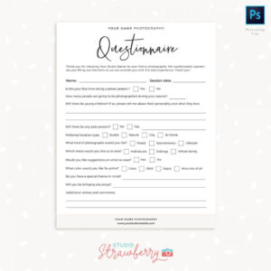 sample photography client questionnaire template  printable word searches wedding photography client questionnaire template sample
