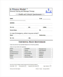 sample questionnaire survey templates  11 free printable word excel  pdf yoga health questionnaire template example