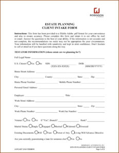 sample tax preparation client intake form template tax preparer client questionnaire template