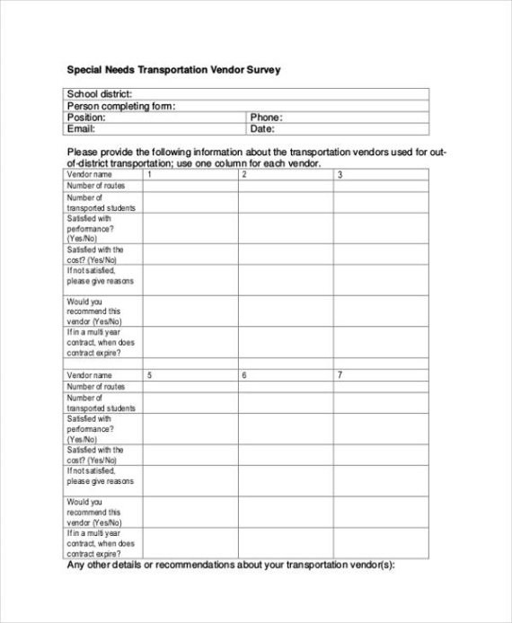 supplier survey template approved supplier questionnaire template example